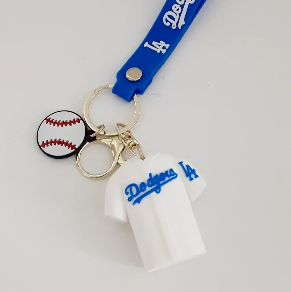 Blue and White LA Dodgers Keychain